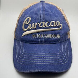 DK Embroidery Hat Cap Snap Back One Size Blue Mesh Cotton Trucker Beach Mens